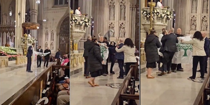 SICK: Hamas Simps Crash Catholic Mass On Easter To Push Their Palestine Message (VIDEO)